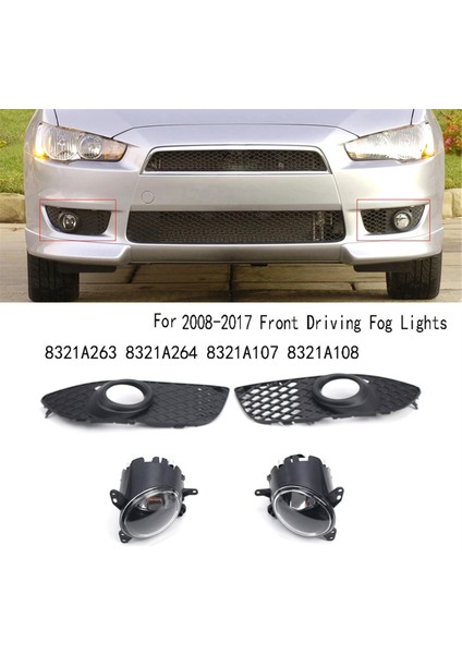 Mitsubishi Lancer 2008-2017 Için Sol ve Sağ Taraf Ön Sürüş Sis Farları 8321A263 8321A264 8321A107 8321A108 (Yurt Dışından)