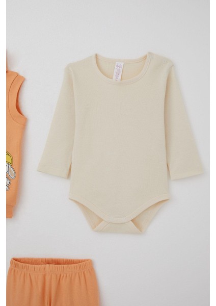 Kız Bebek Zıbınlı 3 Lü Takım Sevimli Şapkalı Köpekçik Nakışlı 4 Ay-1 Yaş, Somon fırsatları