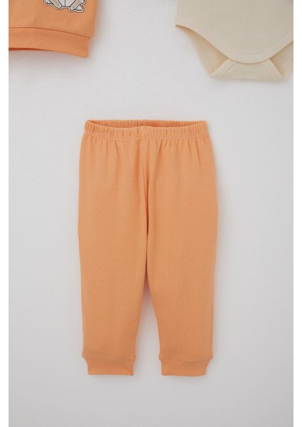 Kız Bebek Zıbınlı 3 Lü Takım Sevimli Şapkalı Köpekçik Nakışlı 4 Ay-1 Yaş, Somon indirimleri