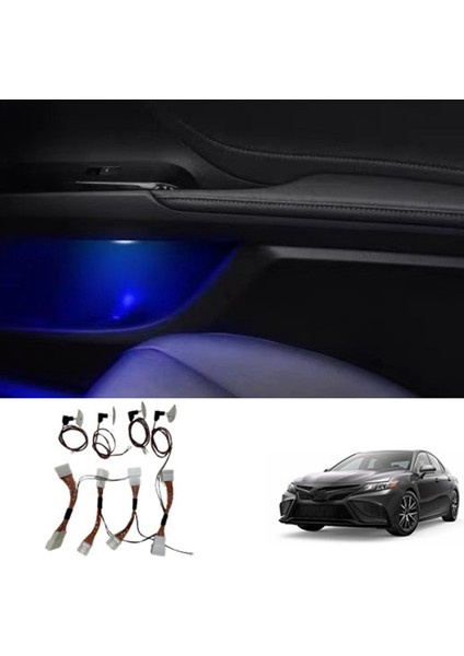 4 Adet Atmosfer Lambası Araba Iç 4 Kapı Saklama Kutusu LED Ortam Işığı Buz Mavisi Toyota Camry 2018-2022 Için (Yurt Dışından)