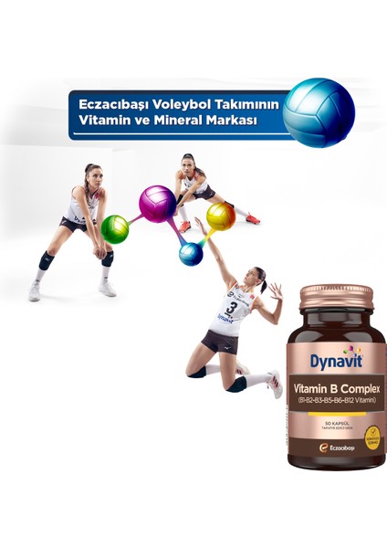 Vitamin B Complex 50 Kapsül - B1-B2-B3-B5-B6-B12 Vitamini