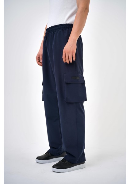 Erkek Kargo Cepli Baggy Pantolon Lacivert