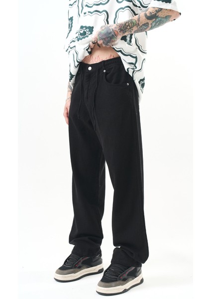 Erkek Parça Boya Baggy Pantolon Siyah fiyatları