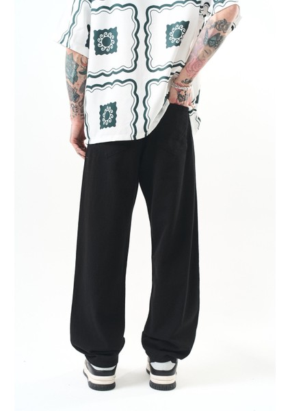 Erkek Parça Boya Baggy Pantolon Siyah fırsatları