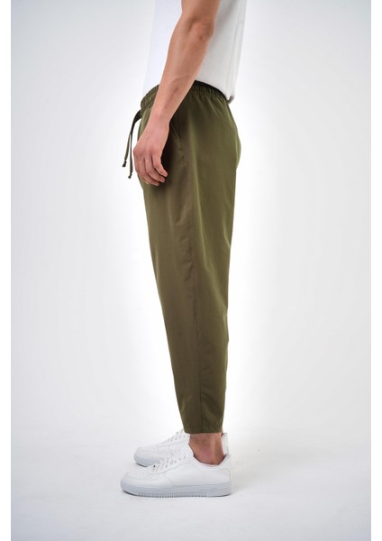 Erkek Regular Fit Düz Paça Pantolon Haki