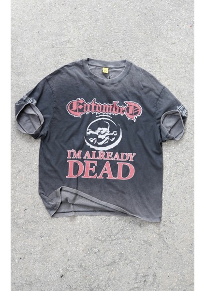 Entombed Already Dead Taş Yıkamalı Oversize Unisex Tshirt