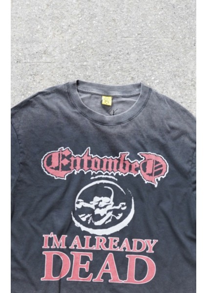 Entombed Already Dead Taş Yıkamalı Oversize Unisex Tshirt modelleri