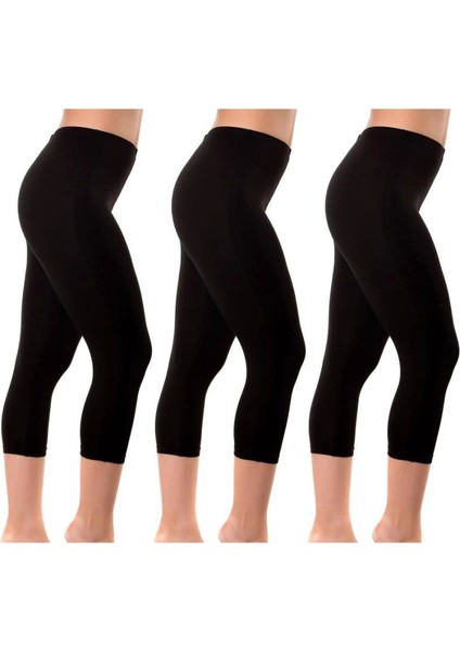 Kadın Penye Dizaltı Tayt 3'lü Paket 1002