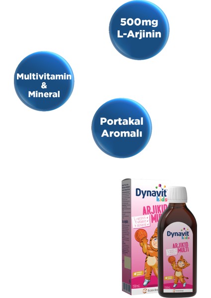 Kids Arjikid Multi Şurup 150 mL - L-Arjinin, B Vitaminleri, D Vitamini, Folik Asit, Çinko