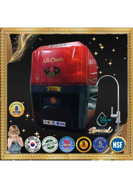 Chem Cool Gümüş Iyon Tatlandırıcılı 90 Gpd Nano Membranlı Suv 304 Kalite Krom Musluklu Su Arıtma Cihazı