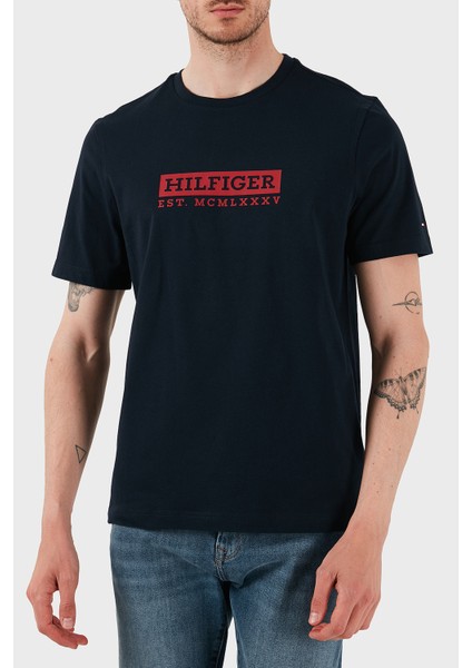 Pamuk Regular Fit Bisiklet Yaka Logolu T Shirt Erkek T Shirt MW0MW39149 Dw5