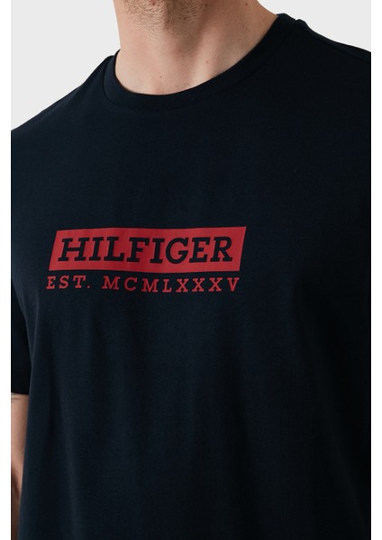 Pamuk Regular Fit Bisiklet Yaka Logolu T Shirt Erkek T Shirt MW0MW39149 Dw5
