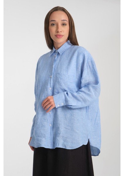 Kadın %100 Keten Oversize Rahat Kesim Uzun Kollu Gömlek – Doğal, Nefes Alabilir, Şık Tasarım 2001 fiyatları