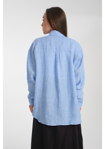 Kadın %100 Keten Oversize Rahat Kesim Uzun Kollu Gömlek – Doğal, Nefes Alabilir, Şık Tasarım 2001 modelleri