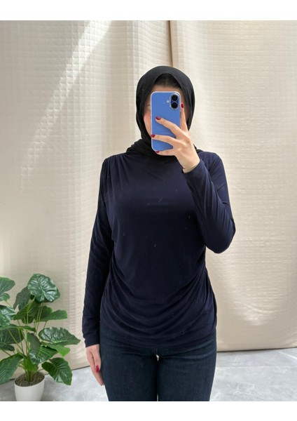 Omuz ve Bel Büzgü Detaylı Sandy Bluz