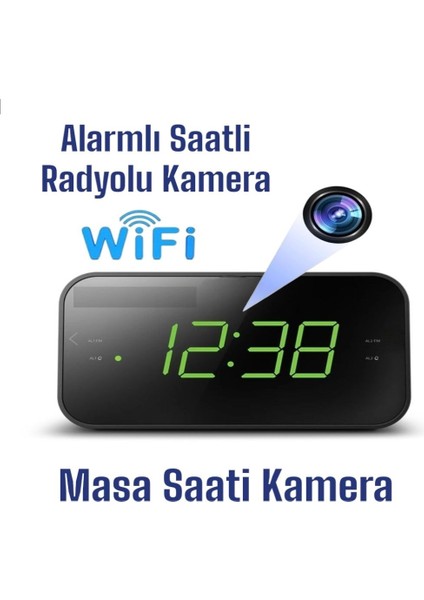 Radyolu ve Alarmlı Dijital Masa Saati Kamera Lookcam App