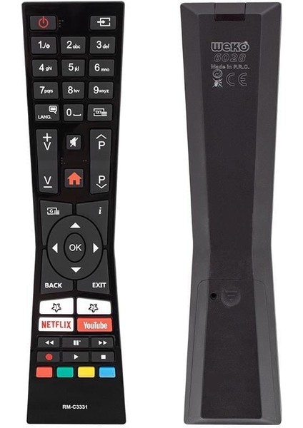 Vestel - Jvc RM-C3331 Netflix - Youtube Tuşlu LCD - LED Tv Kumanda