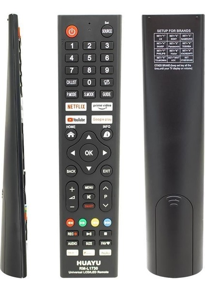 RM-L1730 Netflix-Youtube-Prime Video-Google Play Tuşlu Universal LCD LED Tv Kumandası