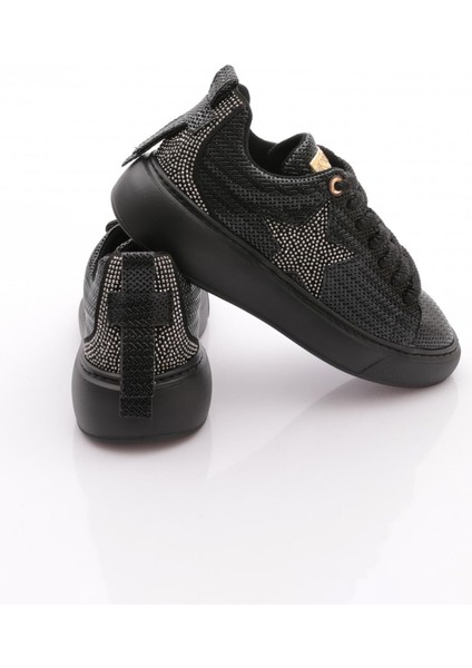 B1004 Kadin Silver Taşli Baskili Sneakers Ayakkabi modelleri