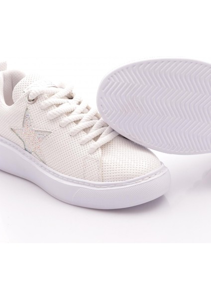 B1004 Kadin Silver Taşli Baskili Sneakers Ayakkabi fırsatları