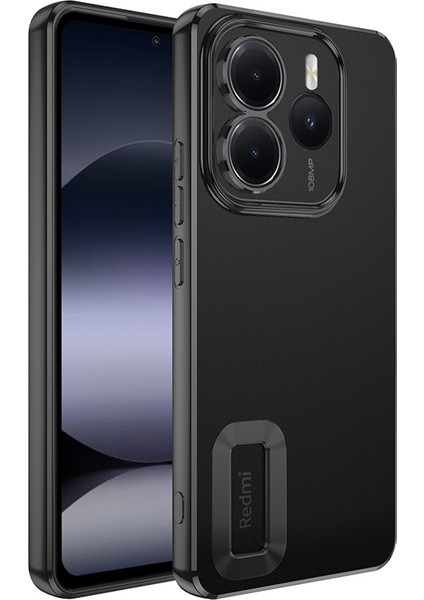 Xiaomi Redmi Note 14 5g Kılıf Renkli Kenarlı Arkası Şeffaf Kamera Korumalı Logo Gösteren Omega Silikon