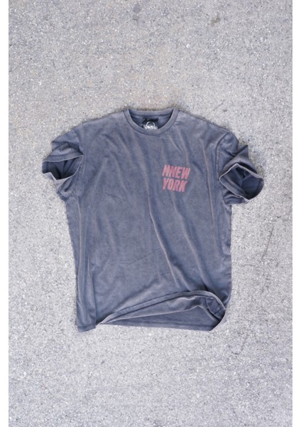 New York 1982 Oversize Soluk Siyah Vintage Tişört