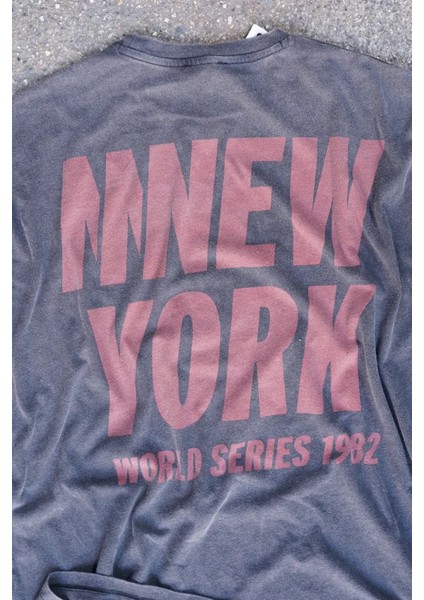 New York 1982 Oversize Soluk Siyah Vintage Tişört fırsatları
