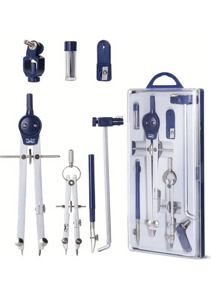 Pergel Takımı Ayaklı, Paslanmaz Çelik, Mimarlık, Mekanik, Pergel, Trilin-Kutusunda Set