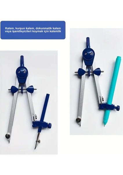 Pergel Takımı Ayaklı, Paslanmaz Çelik, Mimarlık, Mekanik, Pergel, Trilin-Kutusunda Set modelleri