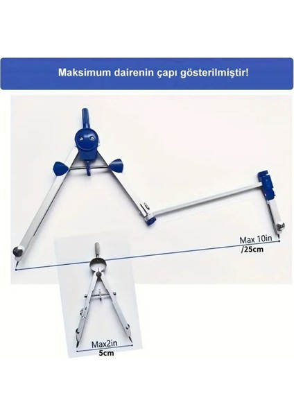 Pergel Takımı Ayaklı, Paslanmaz Çelik, Mimarlık, Mekanik, Pergel, Trilin-Kutusunda Set indirimleri