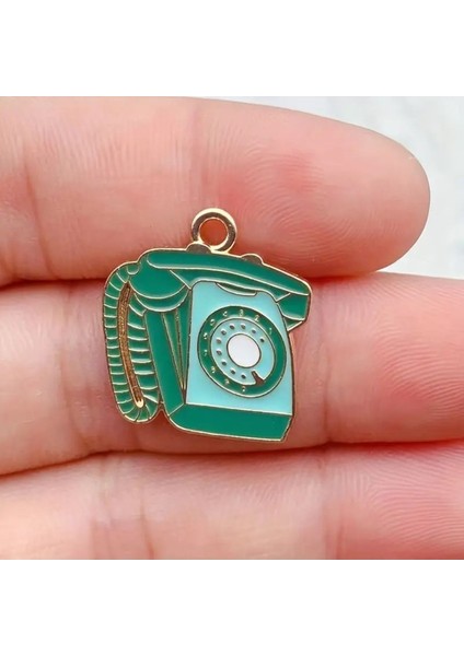Vintage Kolye, Nostalji Kolye, Özel Tasarım Boyalı Retro Kolye-10 Adet