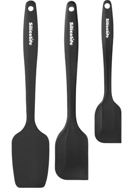 3’lü Spatula Seti, Isıya Dayanıklı Yanmaz Yapışmaz Silikon Küçük Spatula Büyük Spatula Kaşık Spatula