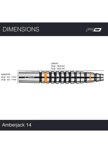 Amberjack 14 % 90 Tungsten Çelik Uçlu Dart Oku modelleri