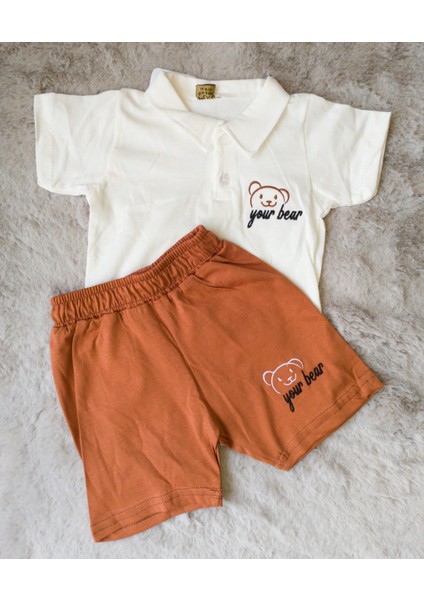 Ayıcıklı Your Bear Erkek Polo Yaka Tişört-Şort Alt Üst Erkek Bebek/çocuk 9-24 Ay Takım