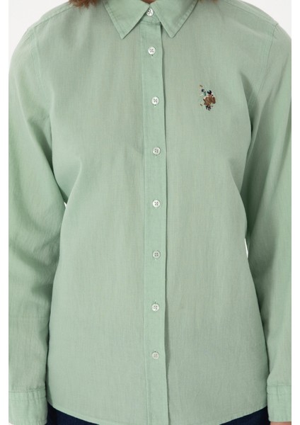 Kadın Su Yeşili Gömlek Basic 50298098-VR048