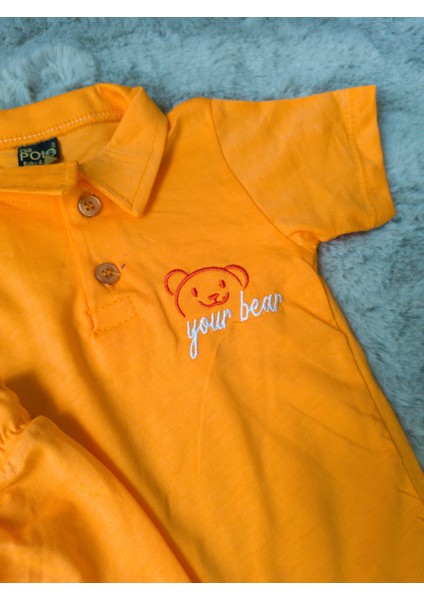 Ayıcıklı Your Bear Erkek Polo Yaka Tişört-Şort Alt Üst Erkek Bebek/çocuk 9-24 Ay Takım modelleri