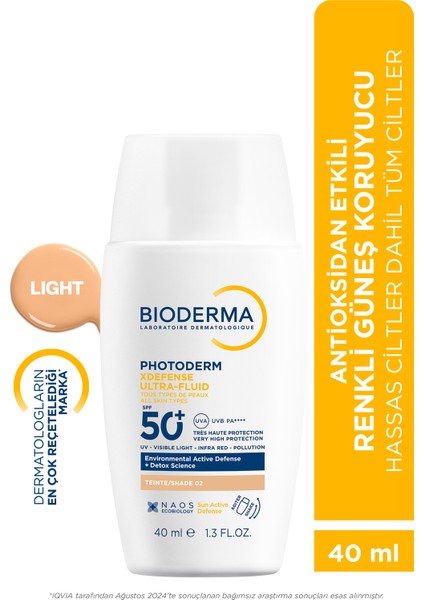 Photoderm XDefense Spf50+ Tüm Cilt Tipleri Antioksidan Etkili Renkli Güneş Kremi Light 40 ml