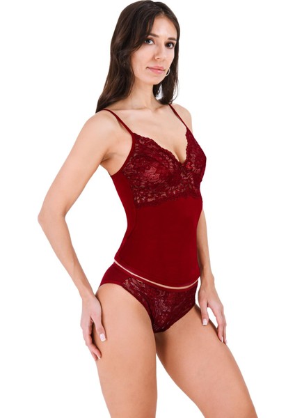 8630 Bordo Renk 2li Atlet Dantelli Takım fırsatları
