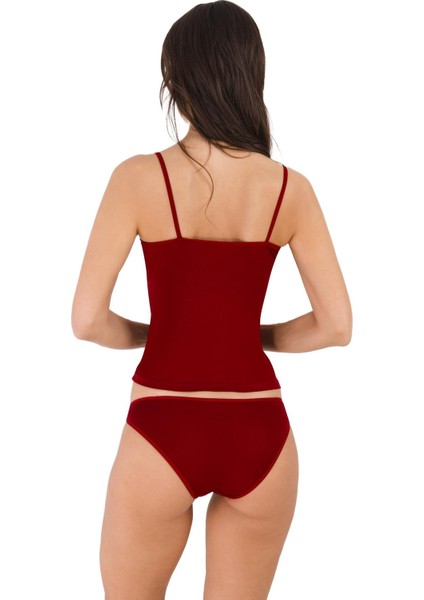 8610 Bordo Renk 2li Atlet Dantelli Takım modelleri