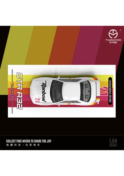 Timemicro 1:64 Nissan Gtr R32 Rainbow No. 21 Race Car fiyatları