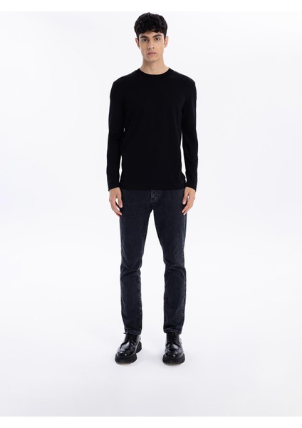 Bisiklet Yaka Slim Fit Basic Erkek Triko Kazak