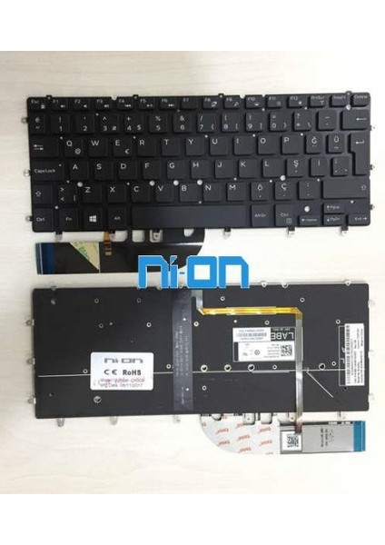 Nion Dell Xps 13 9365 Uyumlu Notebook Klavye (Siyah Tr Aydınlatmalı)