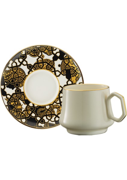 1453 Burçlar Geometrik Gold 12 Parça 6 Kişilik Kahve Fincan Takımı 90 ml fiyatları