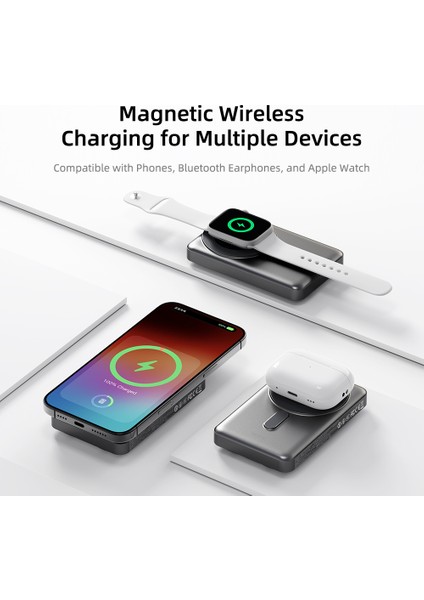 P50 10.000 Mah 5-In-1 PD20W Magsafe Powerbank Beyaz modelleri