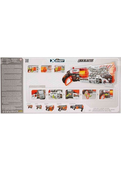 36606 X-Shot Skins Lock Blaster 16 Mermili Sünger Dart Atan Silah 56 cm -Sunman