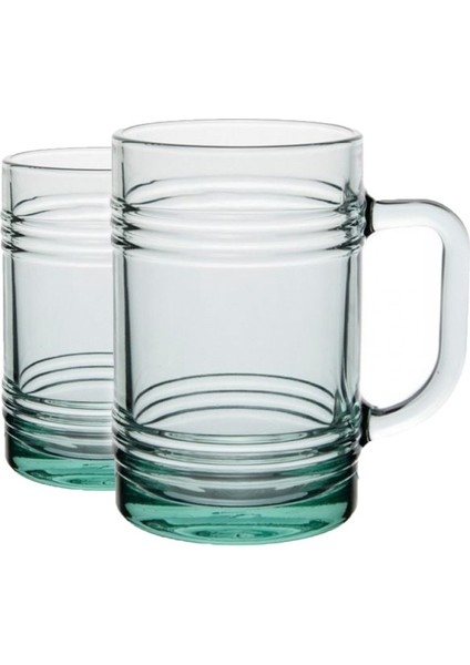 55673 Aware Tın Can 400 ml Cam 2li Kulplu Çay Kahve Meşrubat Bardağı Takımı