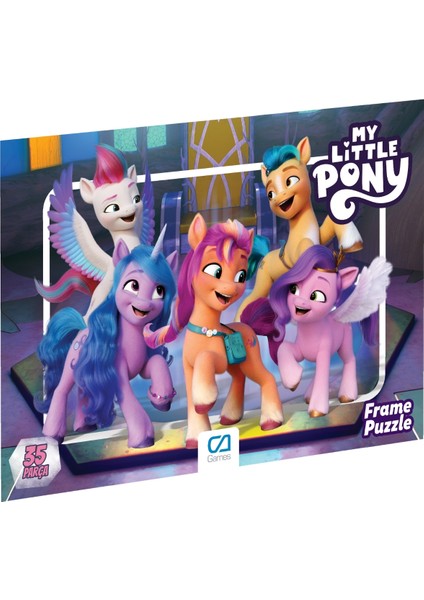 My Little Pony Lisanslı 35 Parça Çerçeveli 34X24CM Çocuk Puzzle Yapboz Yeni Serisi