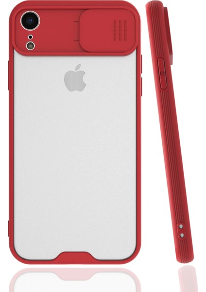 Apple iPhone Xr Kılıf Platin Kamera Koruma Silikon - Kırmızı Glstd