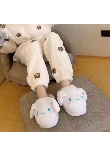 Cinnamoroll Sanrio Sevimli Tavşan Ev Terlik Panduf Çocuk Genç Yumuşak Peluş Pofuduk Rahat Geniş