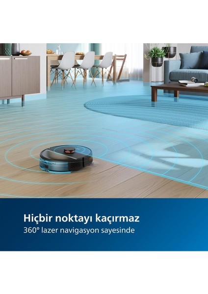Robot Süpürge, 5200 Mah Li-Ion Pil, Tek Şarjla 180 Dakikaya Kadar Temizlik, 5000 Pa